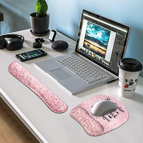 Roxooze Ergonomik Mouse Pad Bilek Desteği, Klavye Bilek Desteği Seti, Kaymaz Taban Mousepad, Bilgisayar Klavyesi için